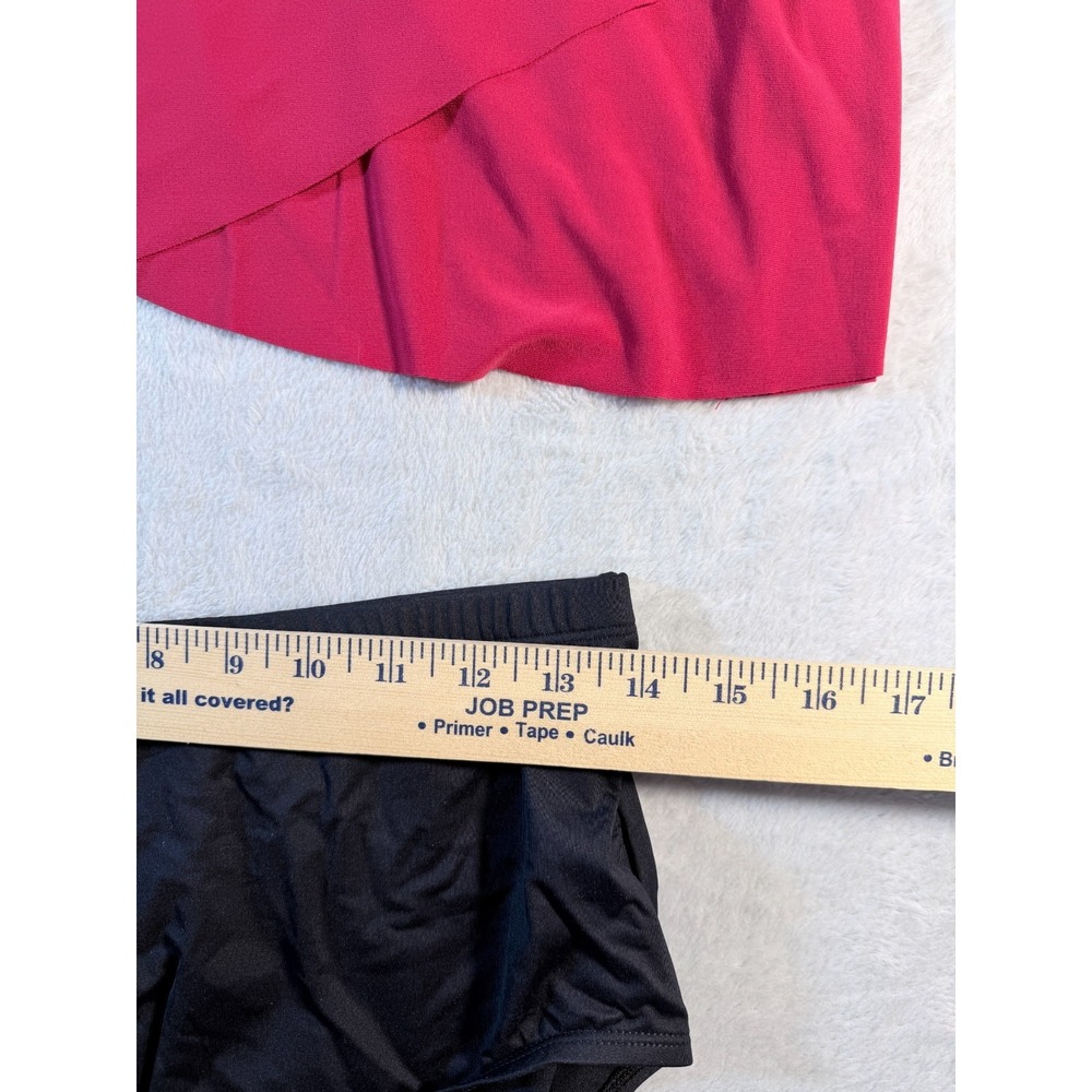 Miraclesuit Tankini Top Dazzle Red & Black High Waist Bottom Set Women's Size 14 - Picture 12 of 14